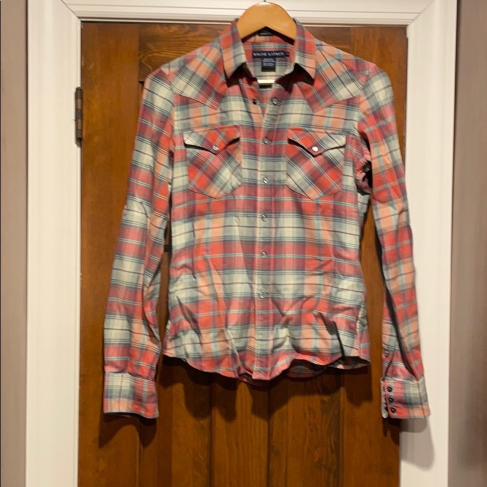 Ralph Lauren blue label western snap closure shirt